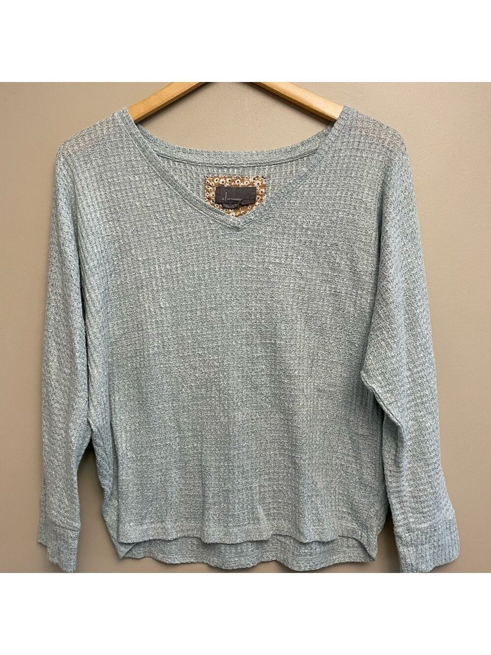 Anthropologie Waffle Knit Medium Light Mint Green